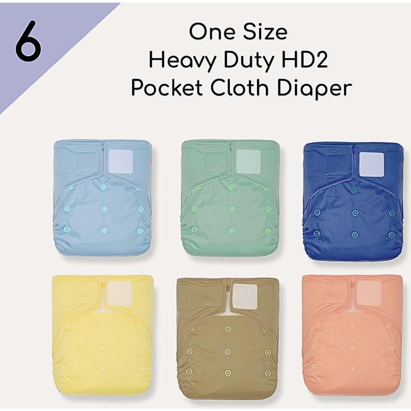 Pañales de Tela Reutilizables KaWaii HD2 - Pack de 6