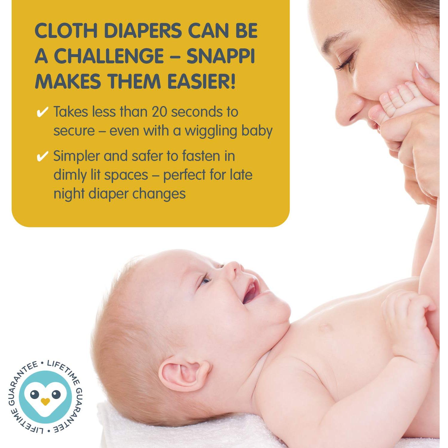 Ajustadores de Pañales de Tela Snappi - 1 Unidad - Gris/Verde/Naranja