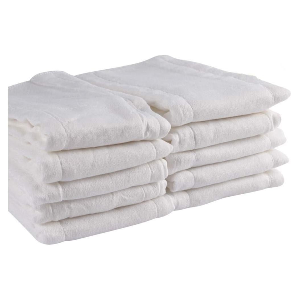 Pañales de Tela Prefold 100% Algodón Fasoar 10 Piezas 50.8x35.6cm