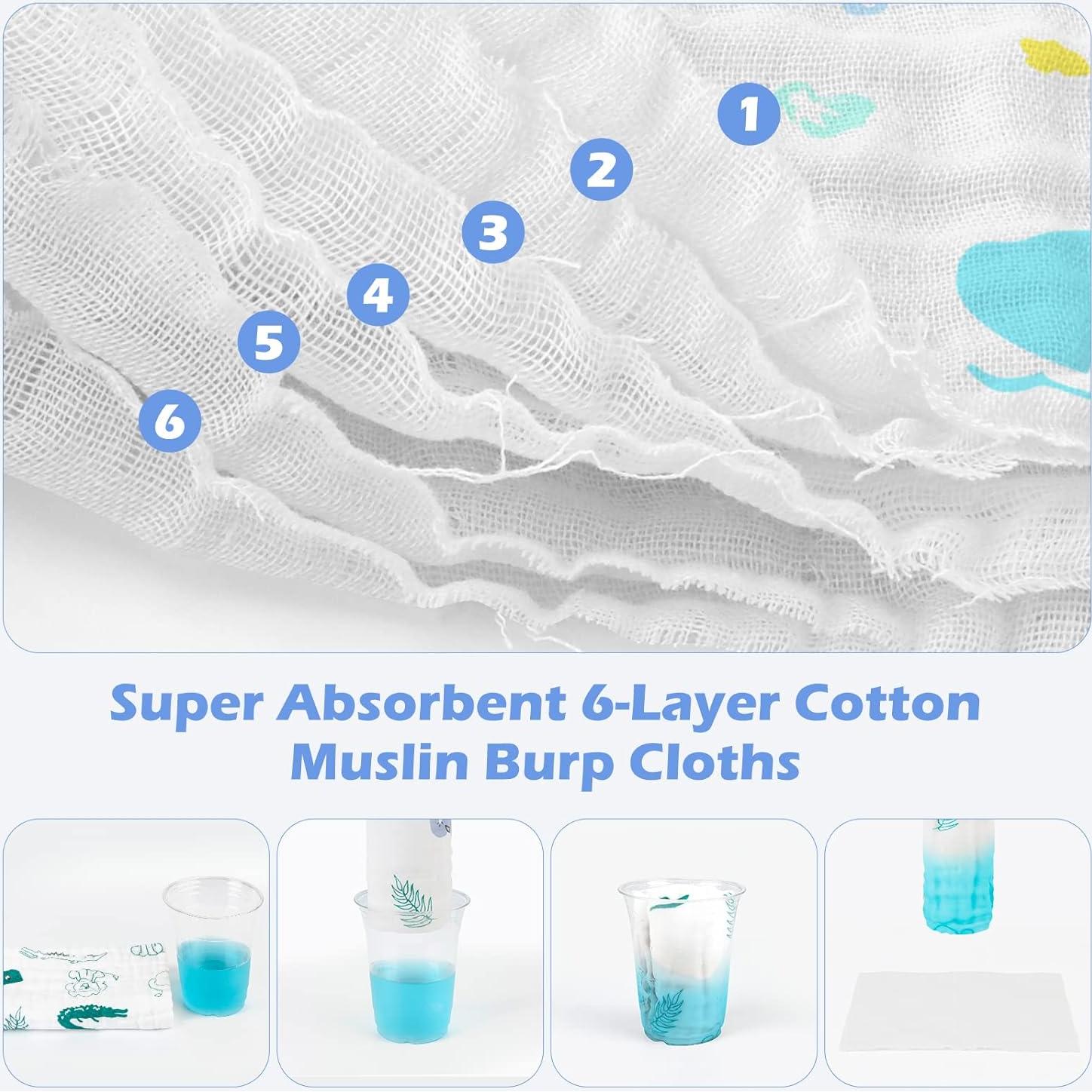 Pañales de Muselina Maliton 100% Algodón 6 Piezas