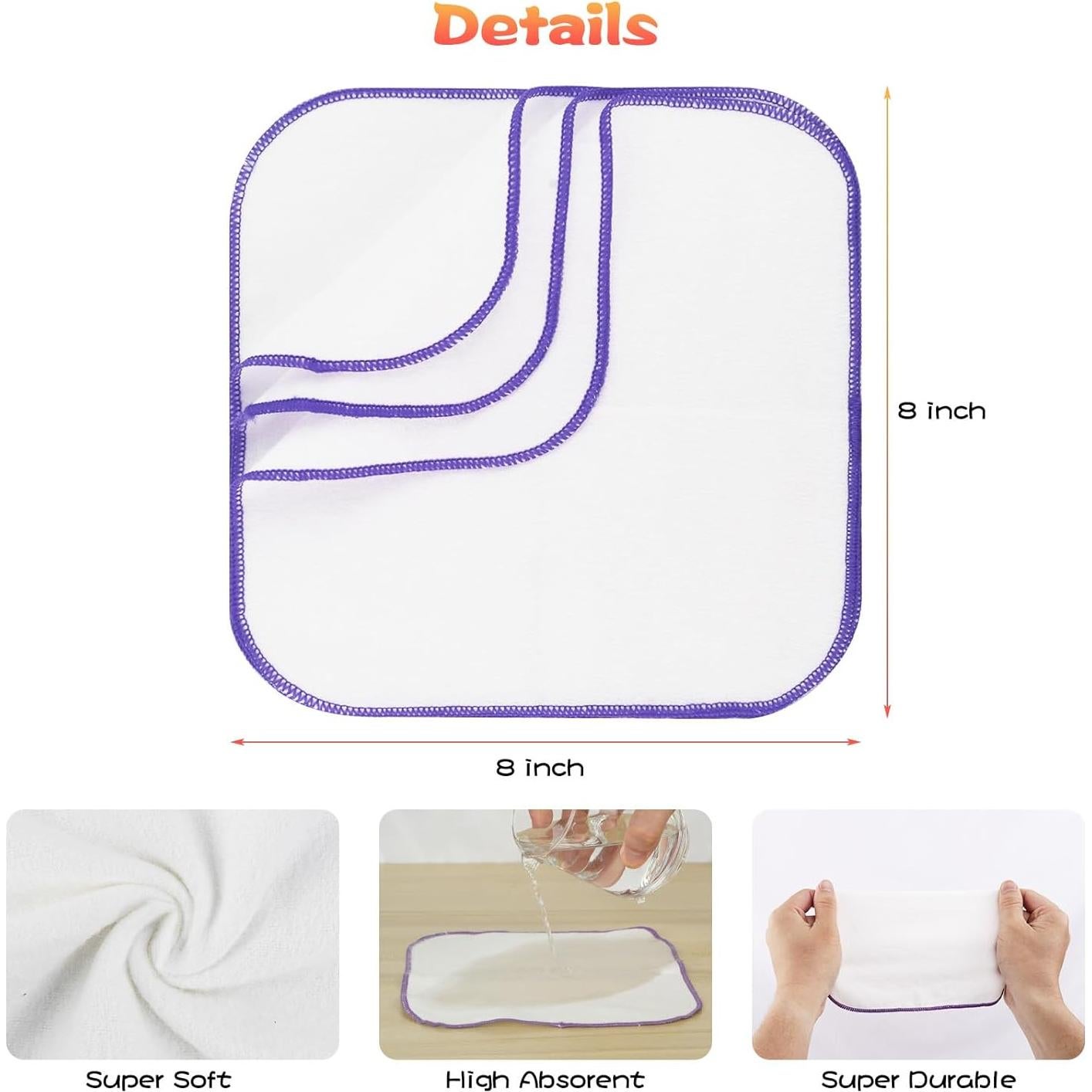 54 Toallitas de Tela Reutilizables para Bebés con Dispensador Azul