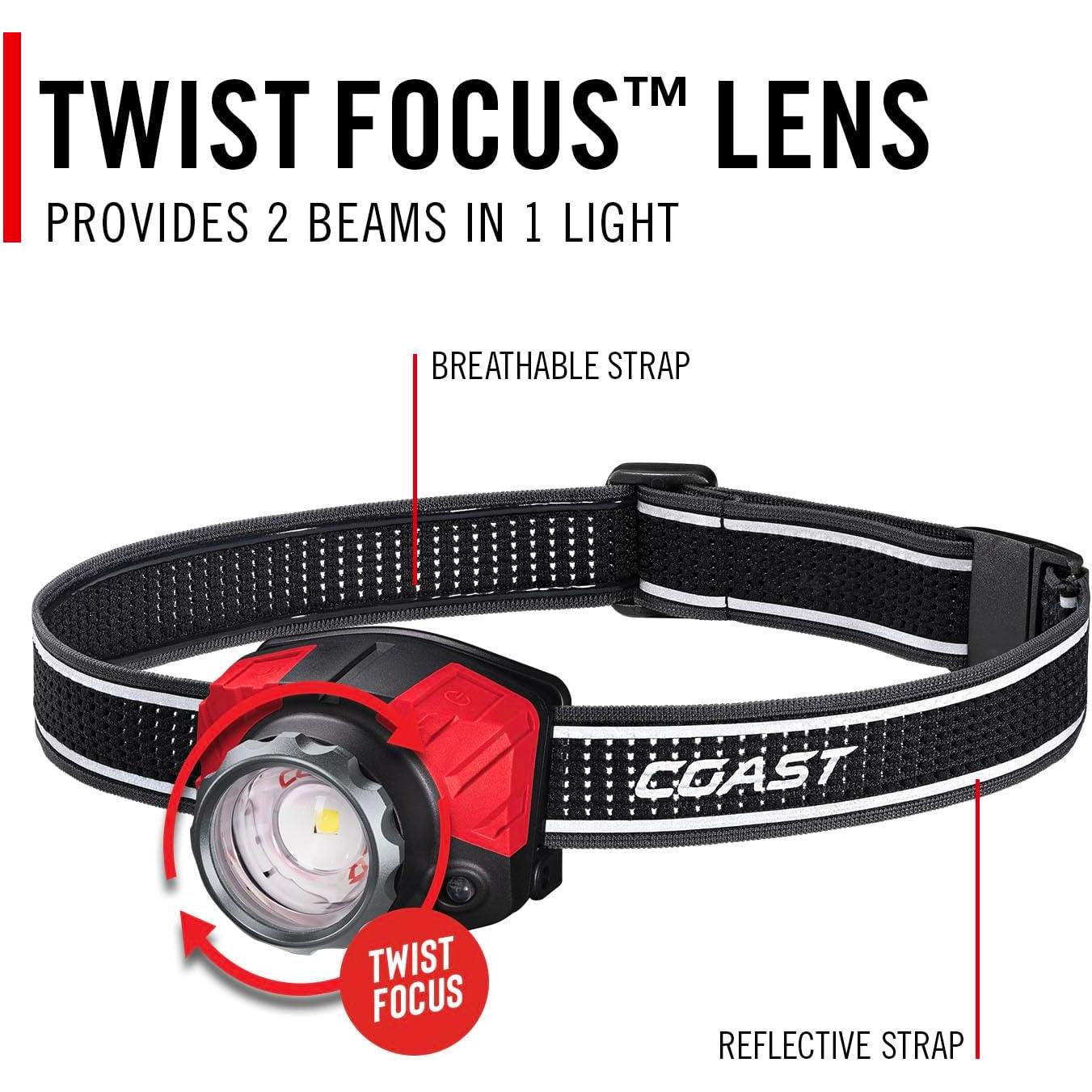 Linterna Frontal LED Coast FL85R 1000 Lúmenes Recargable