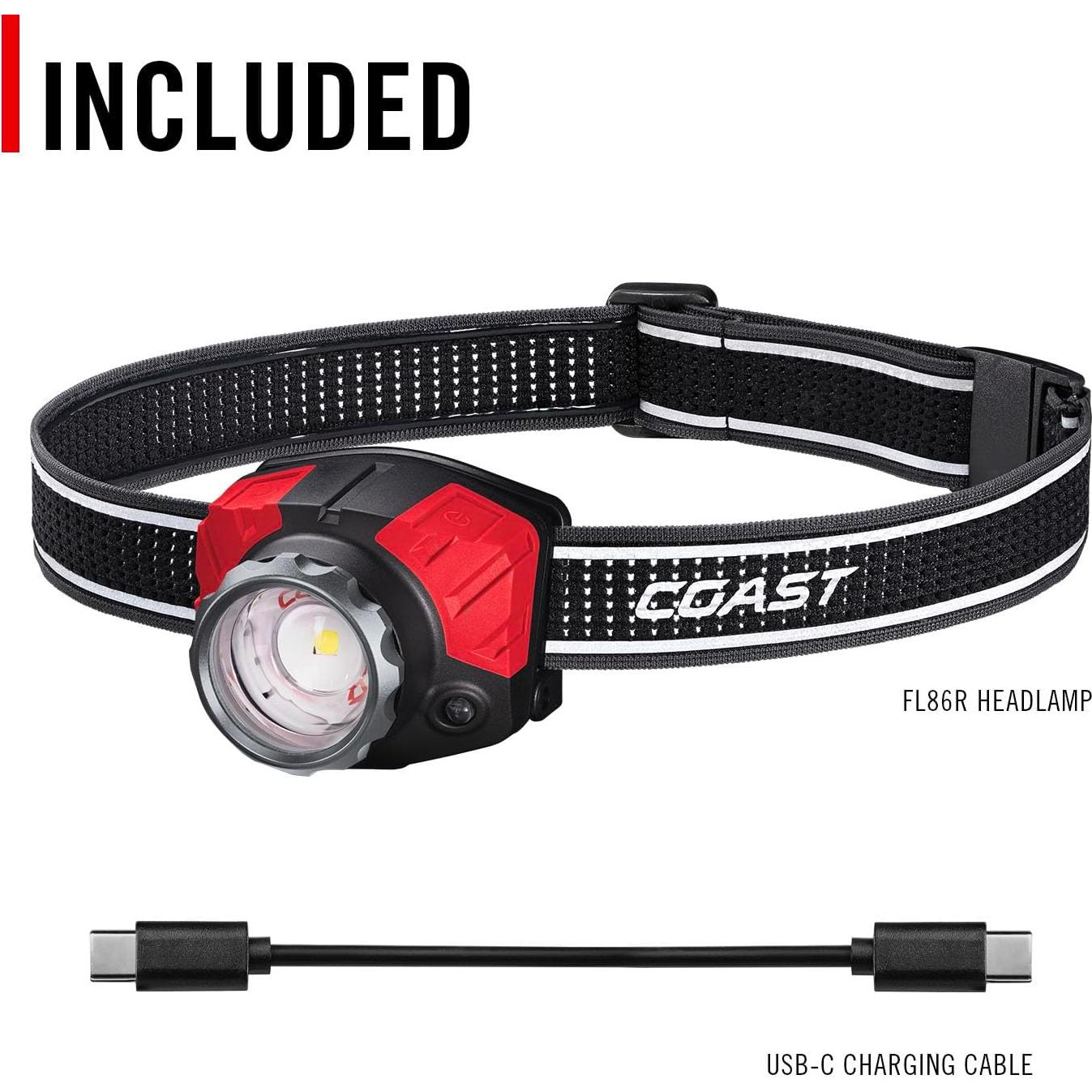 Linterna Frontal LED Coast FL85R 1000 Lúmenes Recargable