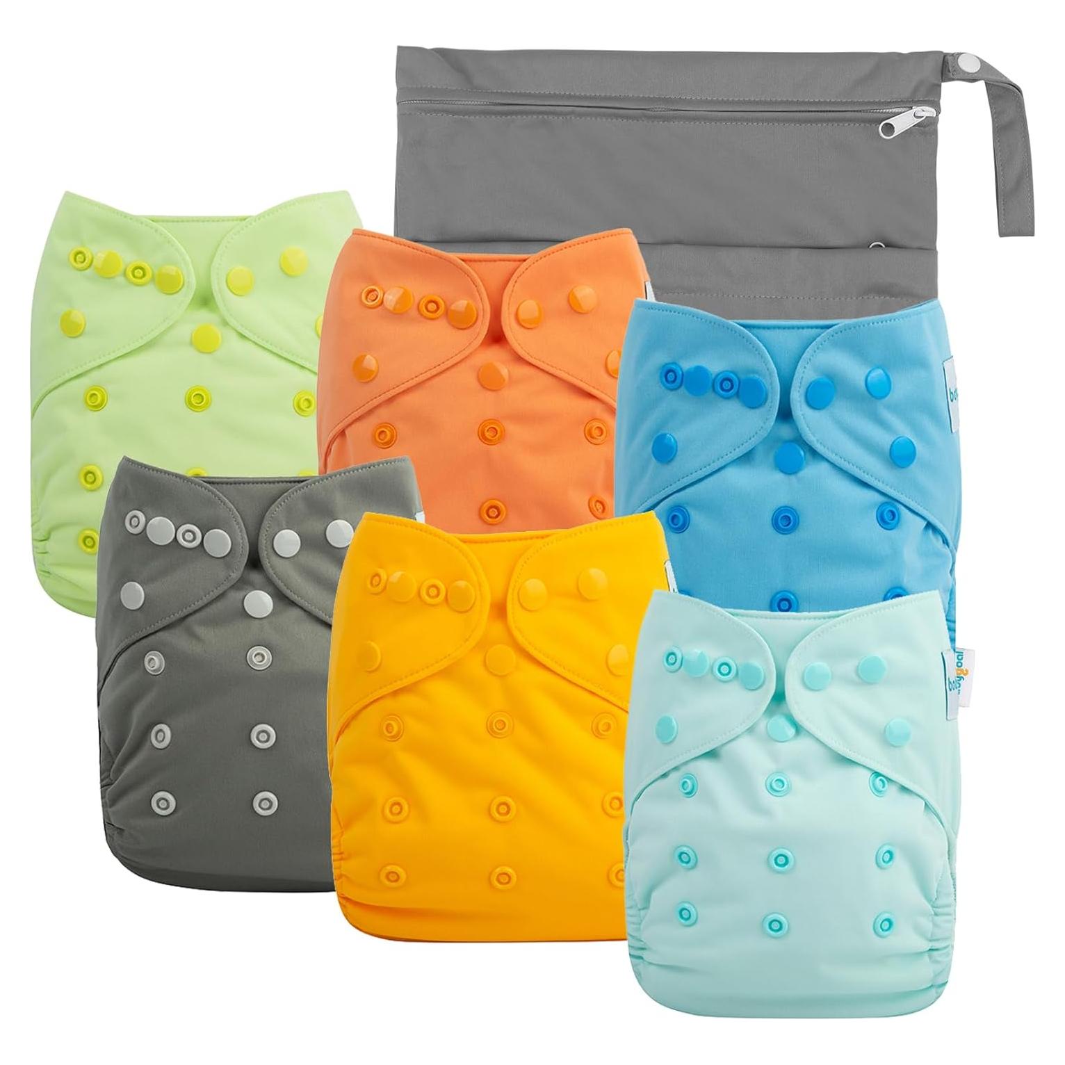 Cubiertas de Pañales de Tela Babygoal 6 Unidades Ajustables