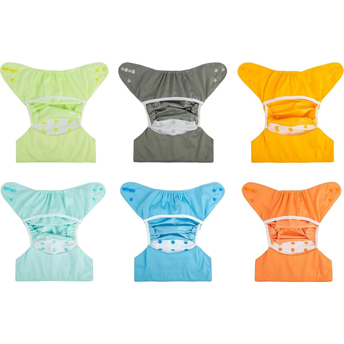 Cubiertas de Pañales de Tela Babygoal 6 Unidades Ajustables