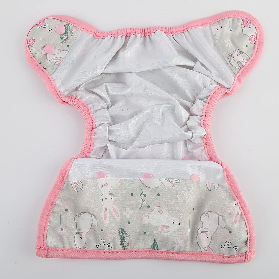 Cubierta de Pañal de Tela Talla Única PUL Conejo Ajustable