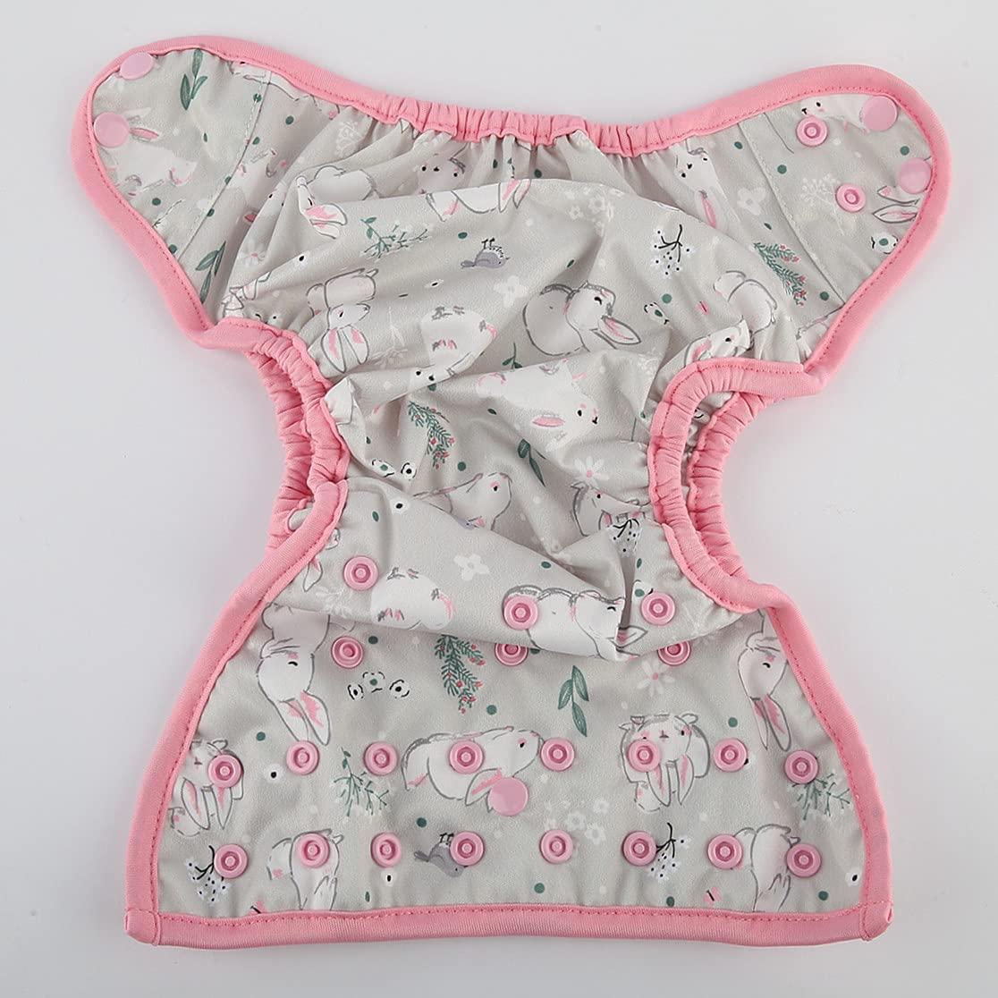 Cubierta de Pañal de Tela Talla Única PUL Conejo Ajustable