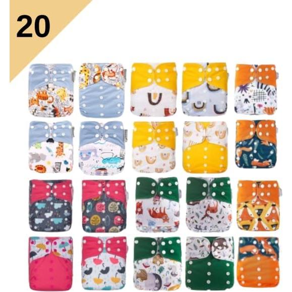 Paquete de 20 Pañales de Tela Reutilizables KaWaii Baby - Ajustables