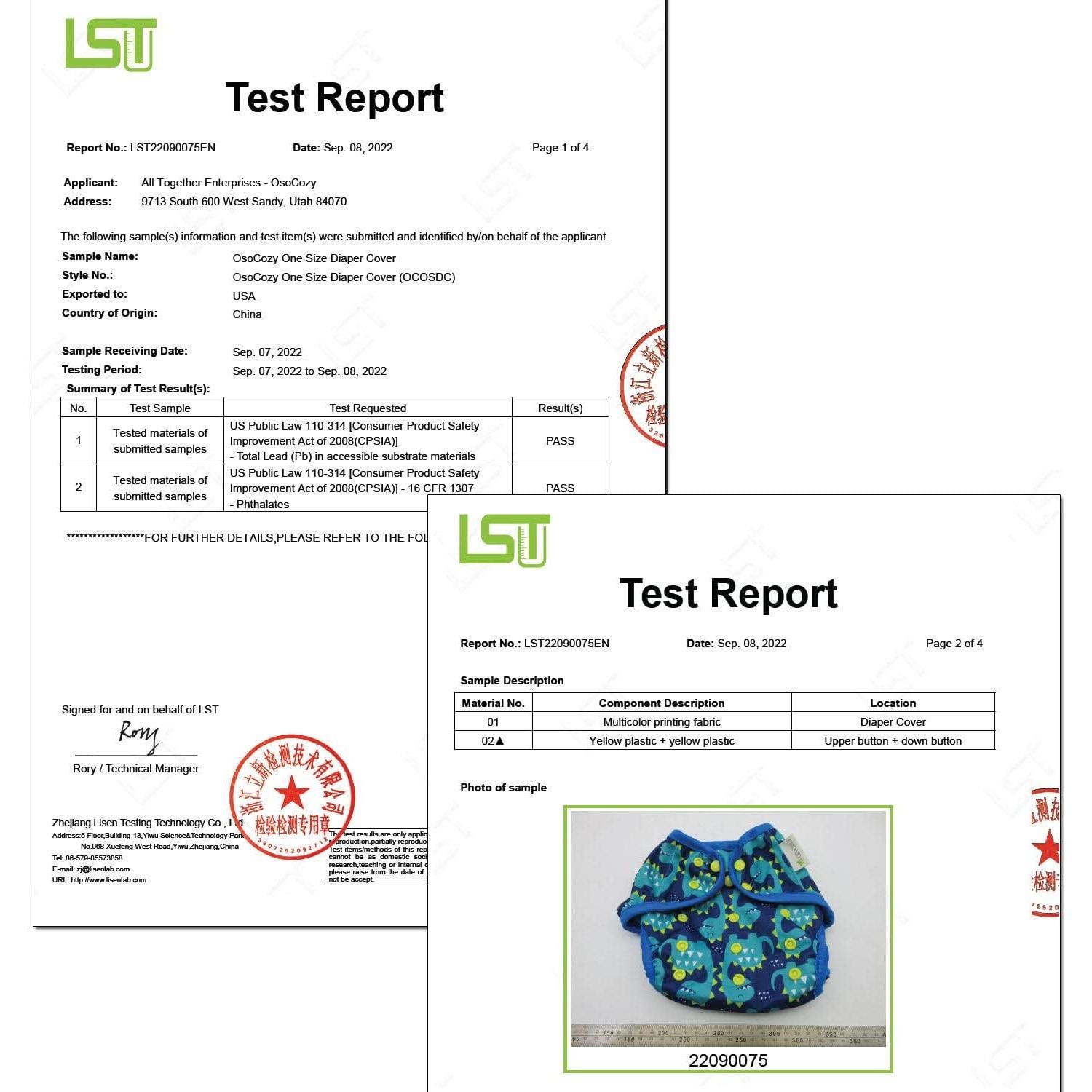 Cubiertas de Pañales de Tela OsoCozy - Ajuste Personalizado 2.7-5.4kg