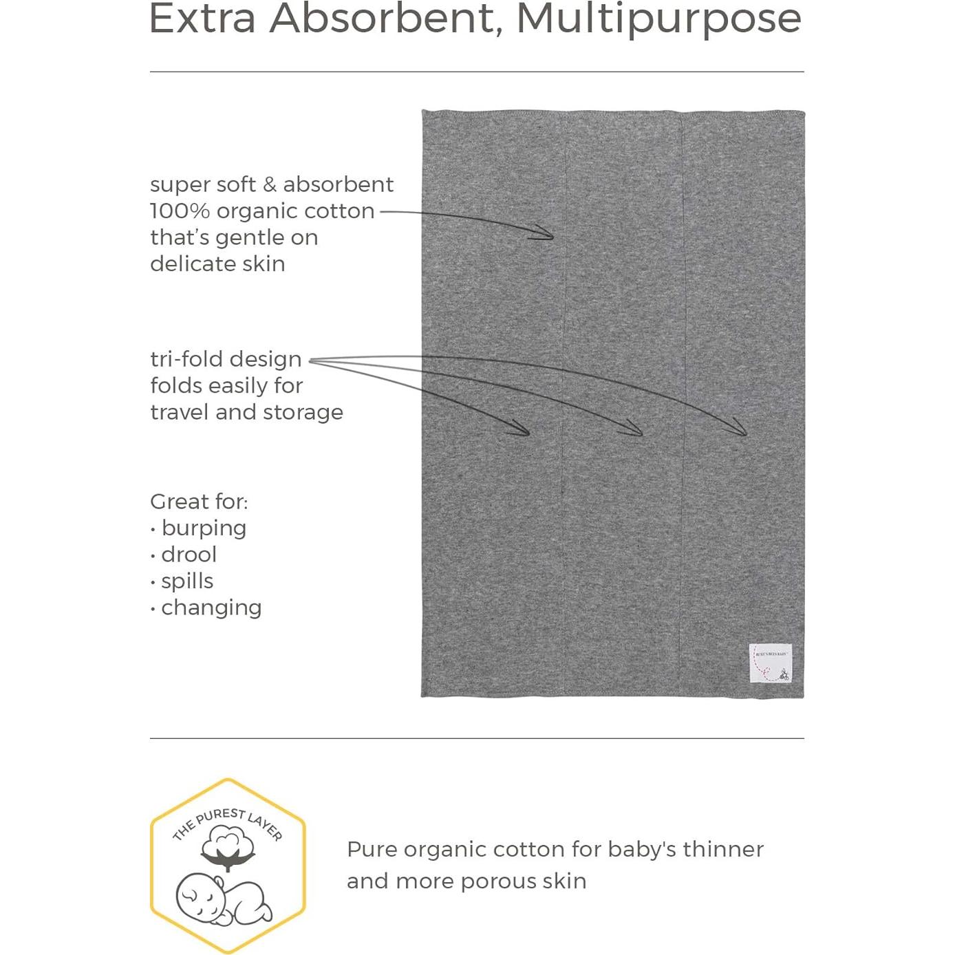 Paquete de 5 Paños de Eructo Burt's Bees 100% Algodón Orgánico