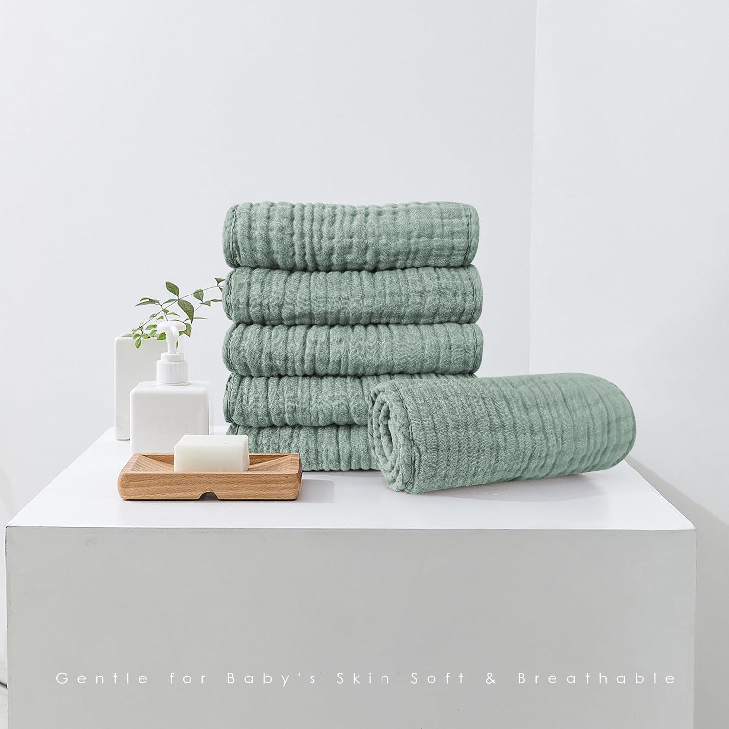 Paños de Eructo Spotted Play 100% Algodón Verde 12 Piezas