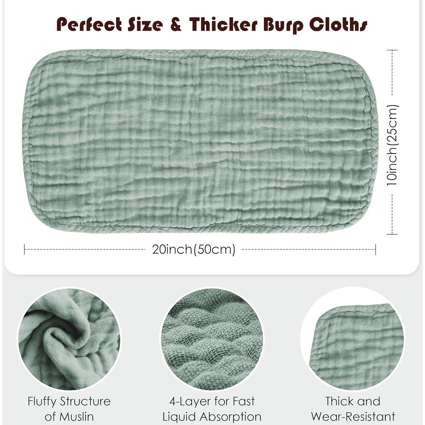 Paños de Eructo Spotted Play 100% Algodón Verde 12 Piezas