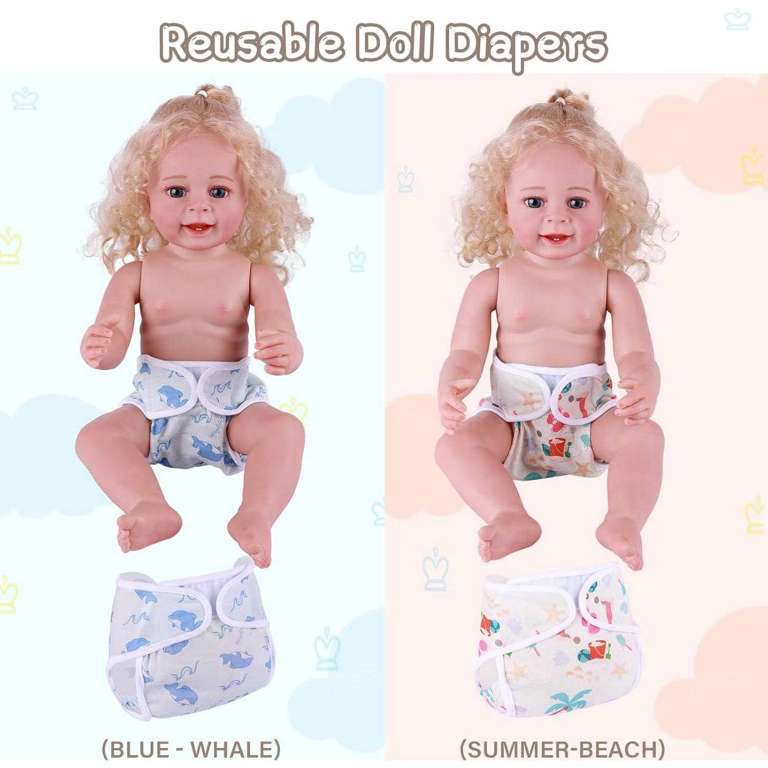 Pañales Reutilizables para Muñecas BABESIDE 4 Pcs 17-22"