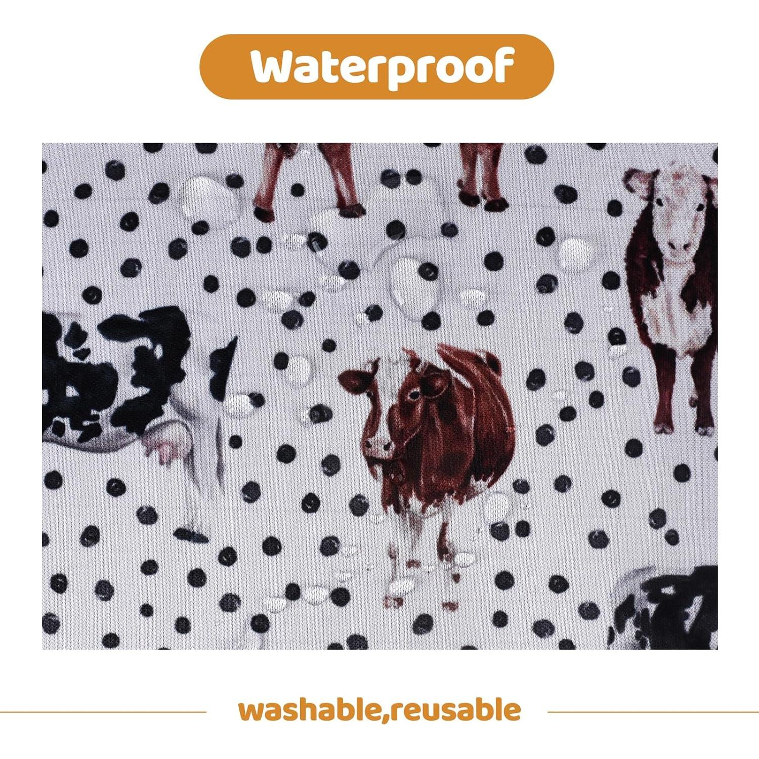 2pcs Cloth Diaper Wet Dry Bags Waterproof Reusable with Two Zippered Pockets Travel Beach Pool Stroller Daycare Soiled Baby Items Yoga Gym Bag for Swimsuits or Wet Clothes - Highland Cow