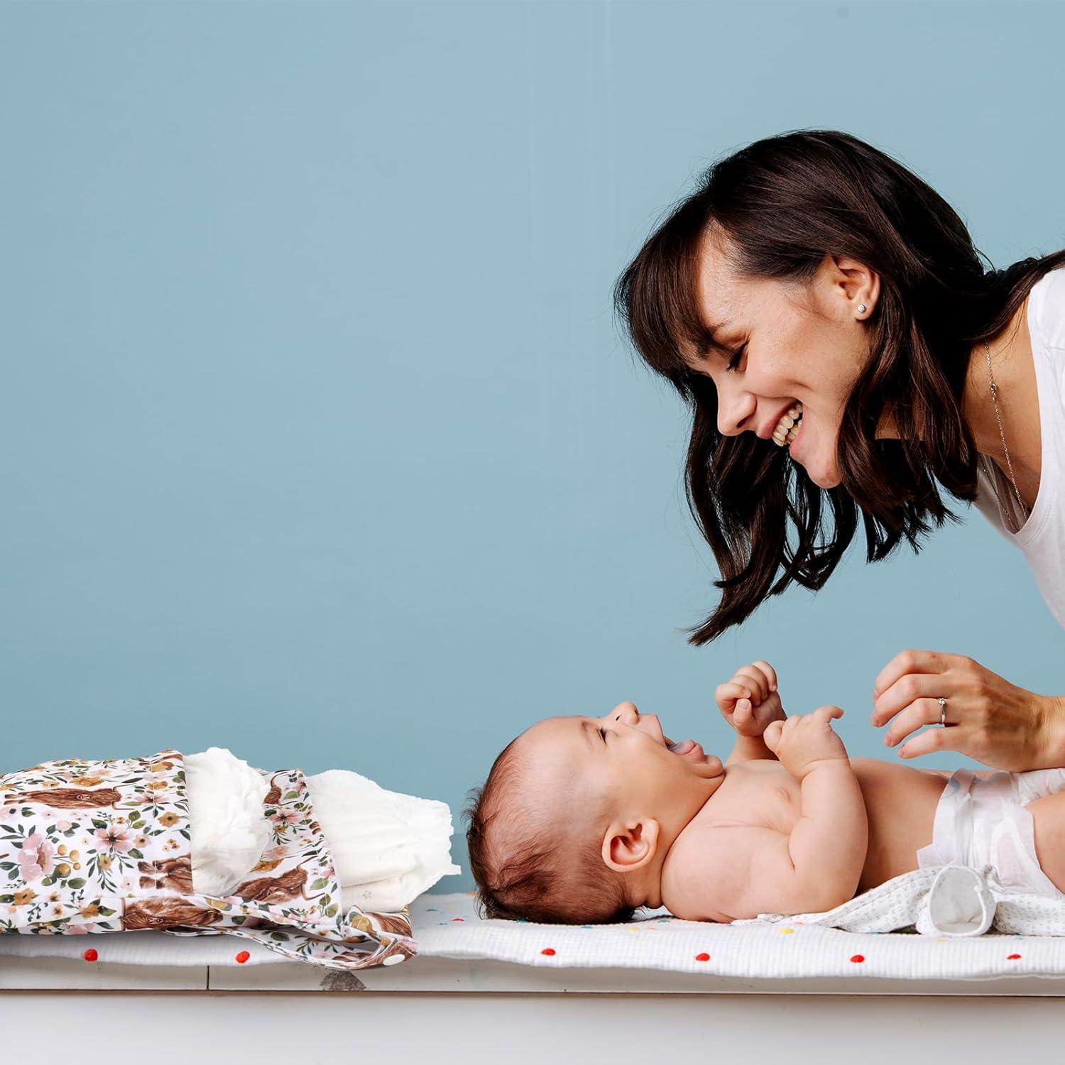 2pcs Cloth Diaper Wet Dry Bags Waterproof Reusable with Two Zippered Pockets Travel Beach Pool Stroller Daycare Soiled Baby Items Yoga Gym Bag for Swimsuits or Wet Clothes - Highland Cow