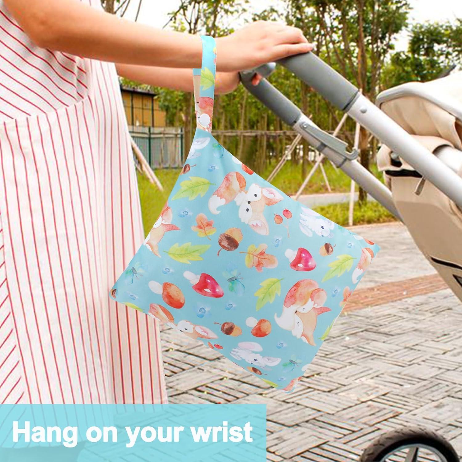 Paquete de 2 Bolsas Impermeables para Pañales de Tela 30x28cm