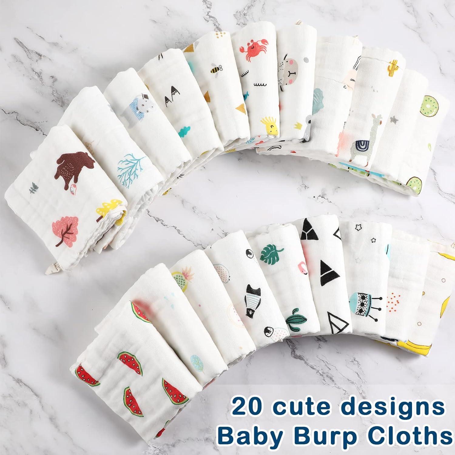 Paquete de 20 Paños de Muselina Chumia para Bebés 50.8x25.4cm