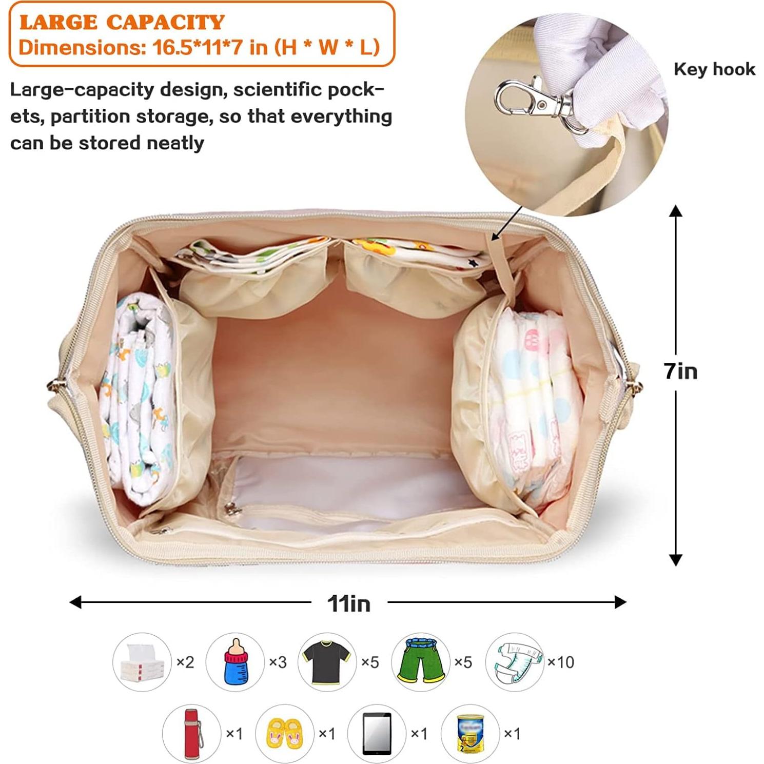 Mochila de Pañales Limhoo Verde Militar Impermeable 42x28x18 cm