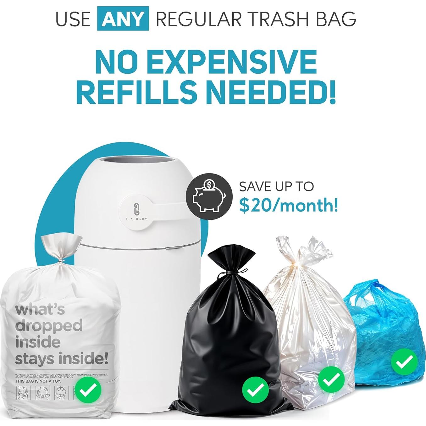 Cubo de Pañales L.A. Baby Blanco 35.2L Libre de Olores