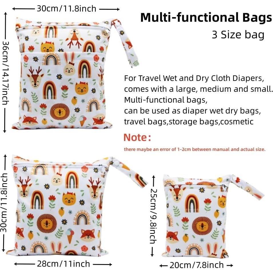 Bolsa de Pañales Impermeable ASENAPPY 3pcs Reutilizable