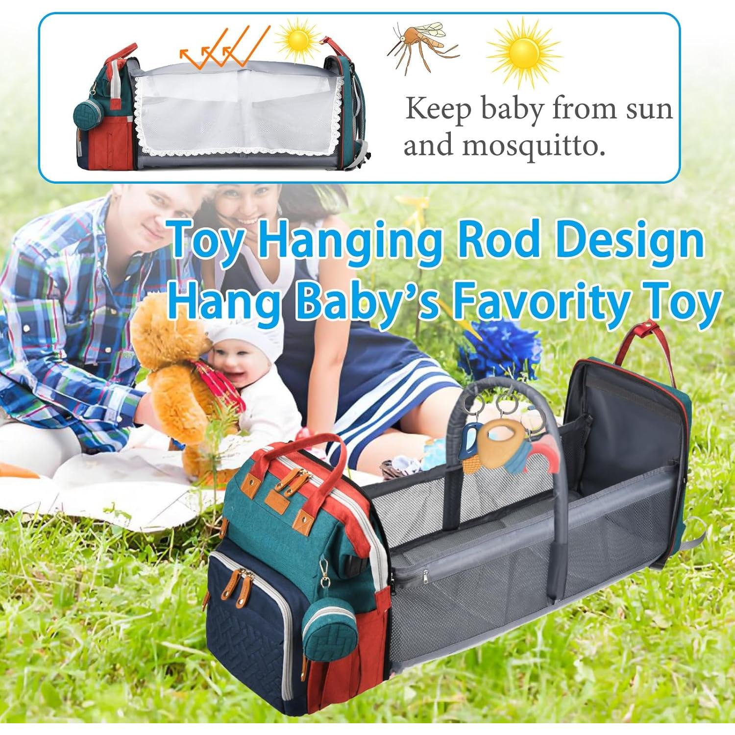 Mochila para Pañales Jeryswet Impermeable 30L USB Verde-Azul-Rojo