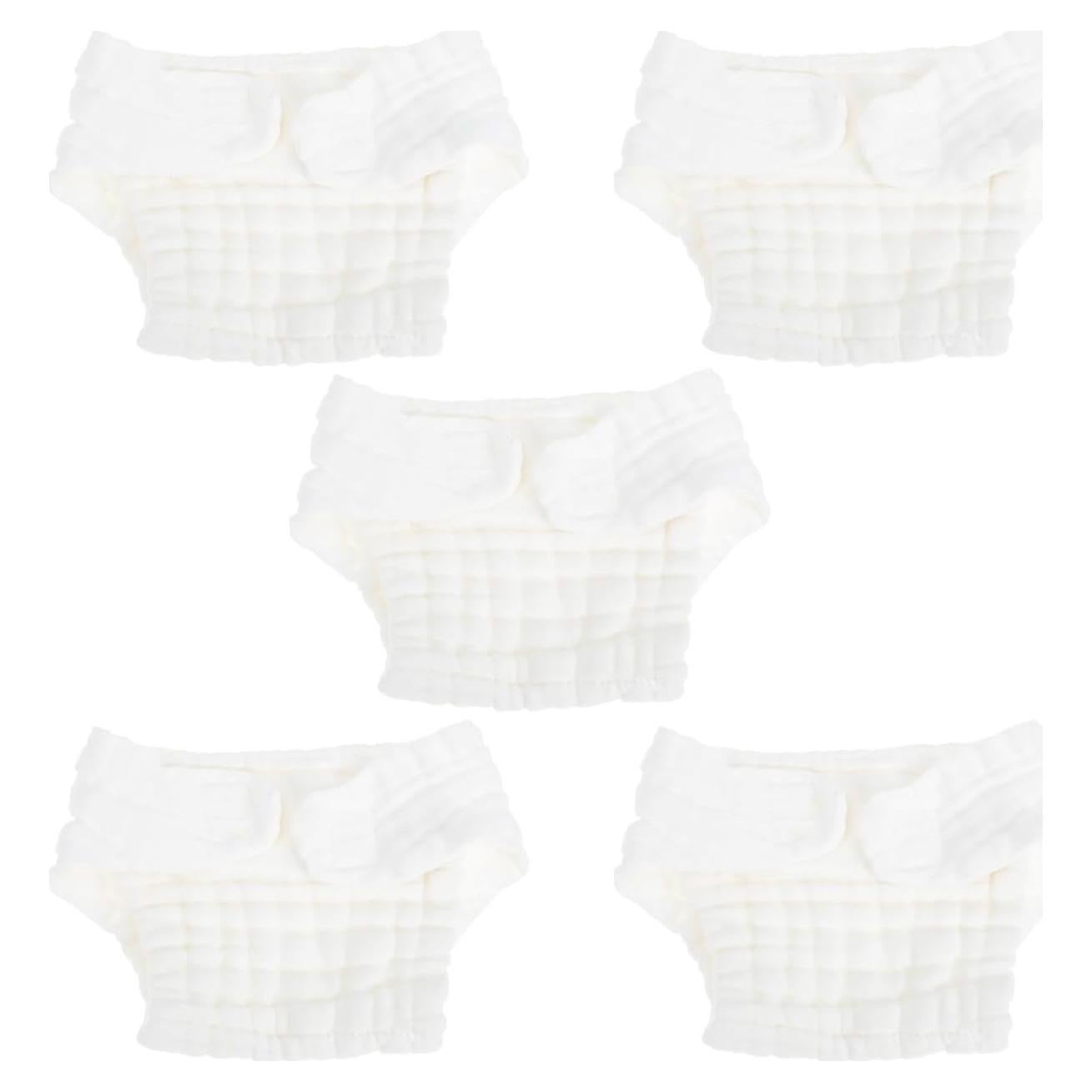 Pañales Lavables Healifty Algodón Puro para Recién Nacidos 5 Piezas
