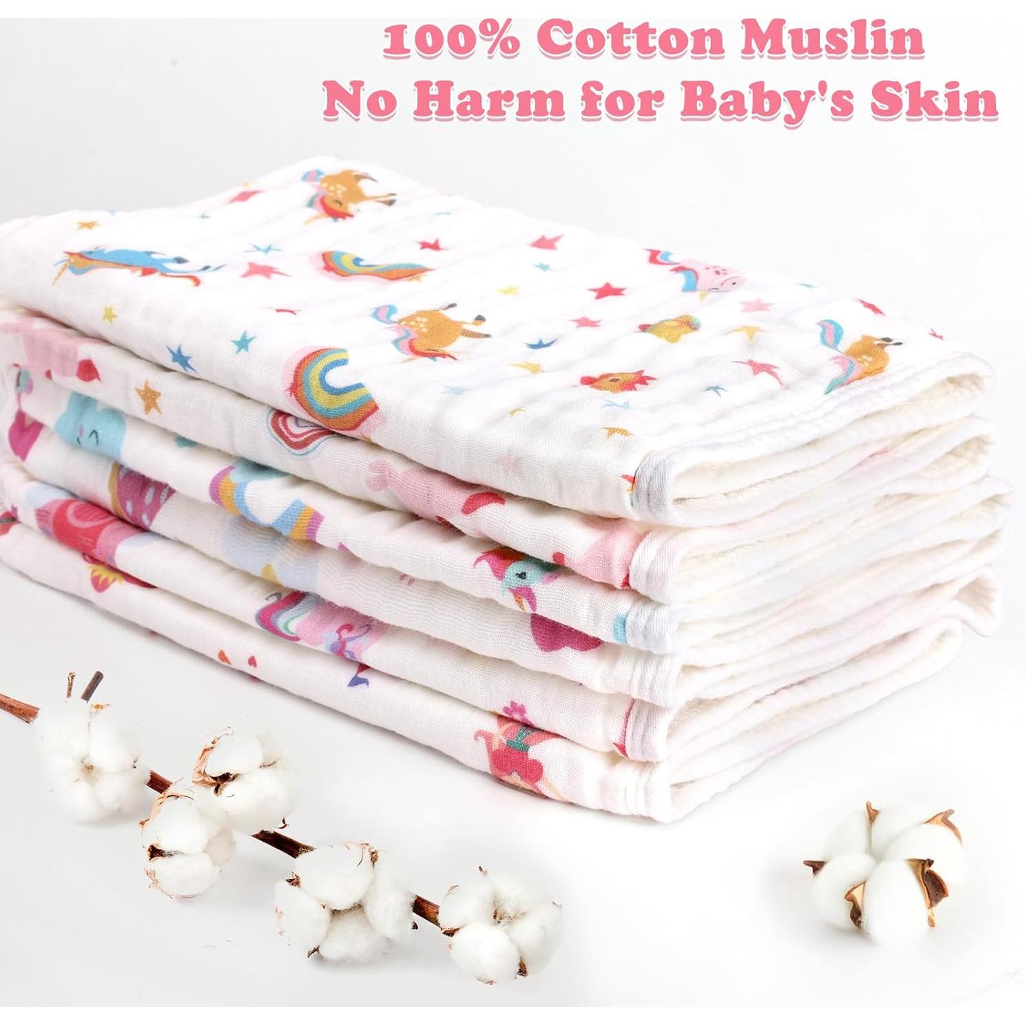 Paños de Eructo para Bebés Decalsweet 100% Algodón 6 Piezas