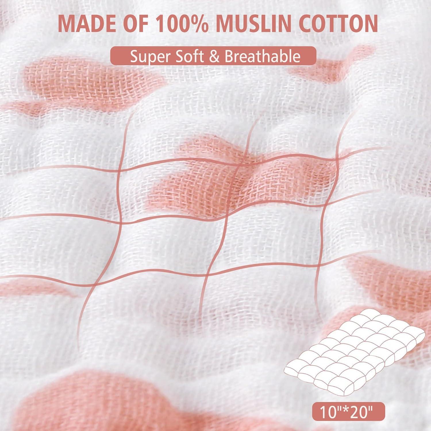 Paños de Eructo para Bebés 100% Algodón Lasonotan 4 Piezas