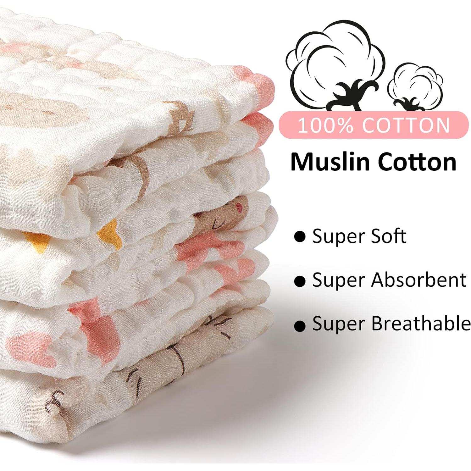 Paños de Eructo para Bebés 100% Algodón Lasonotan 4 Piezas