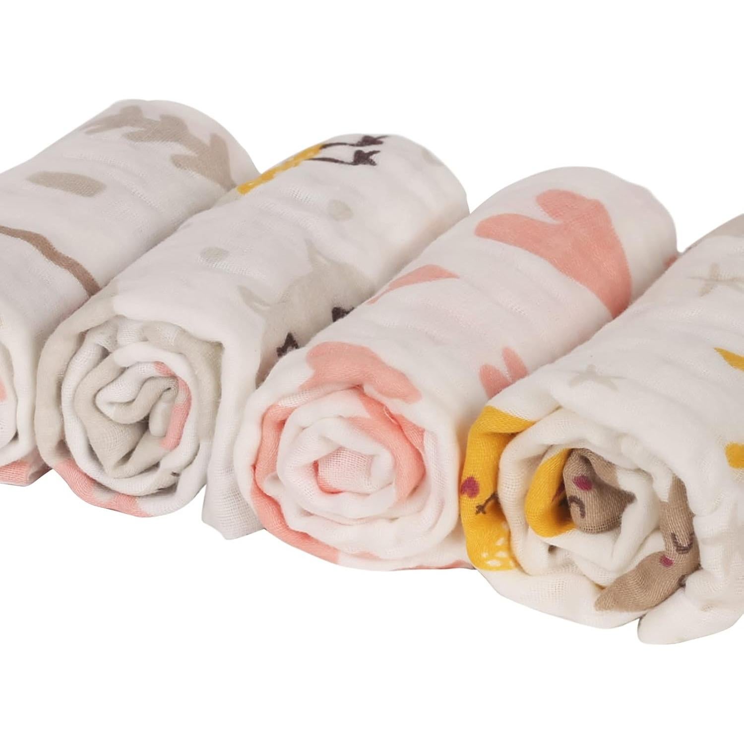 Paños de Eructo para Bebés 100% Algodón Lasonotan 4 Piezas