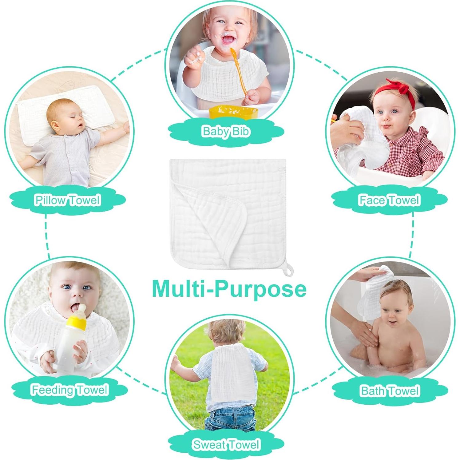 Pañales de Muselina Accmor 100% Algodón 50x25cm 6 Pzas