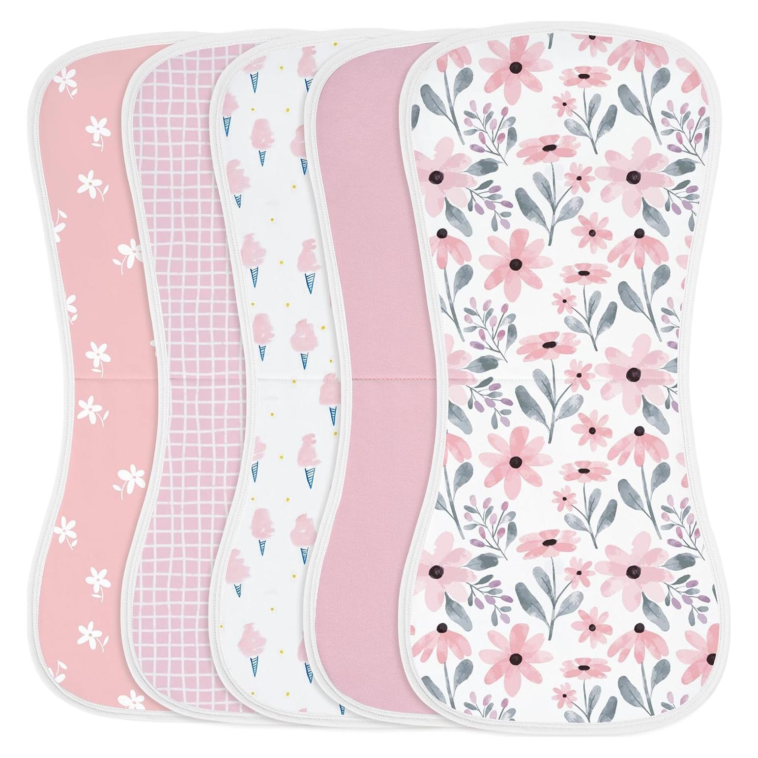 Toallas de Eructo para Bebés Yoofoss 100% Algodón Orgánico - Paquete de 5