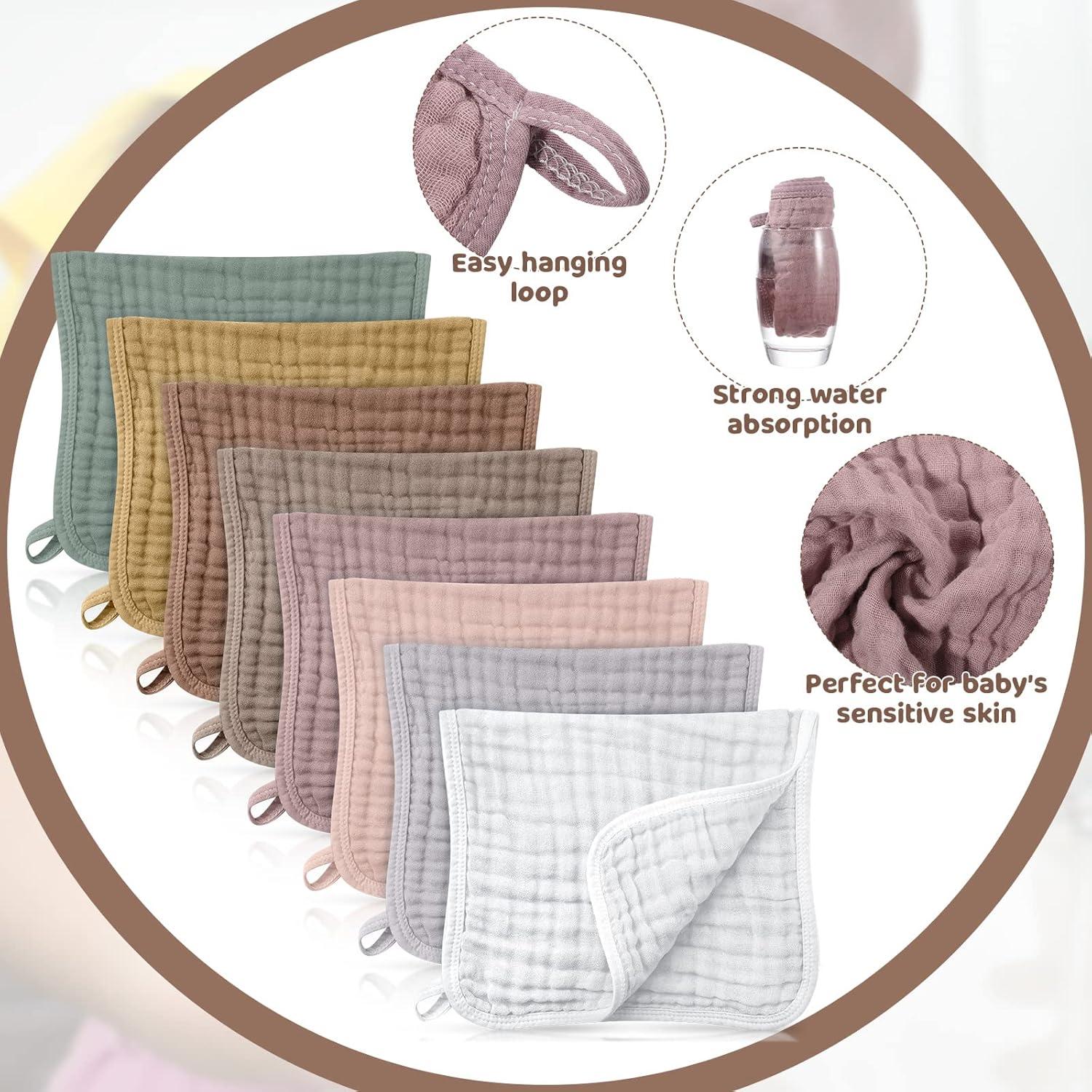 8 Paquetes de Pañales de Muselina Remagr 25x50 cm Algodón