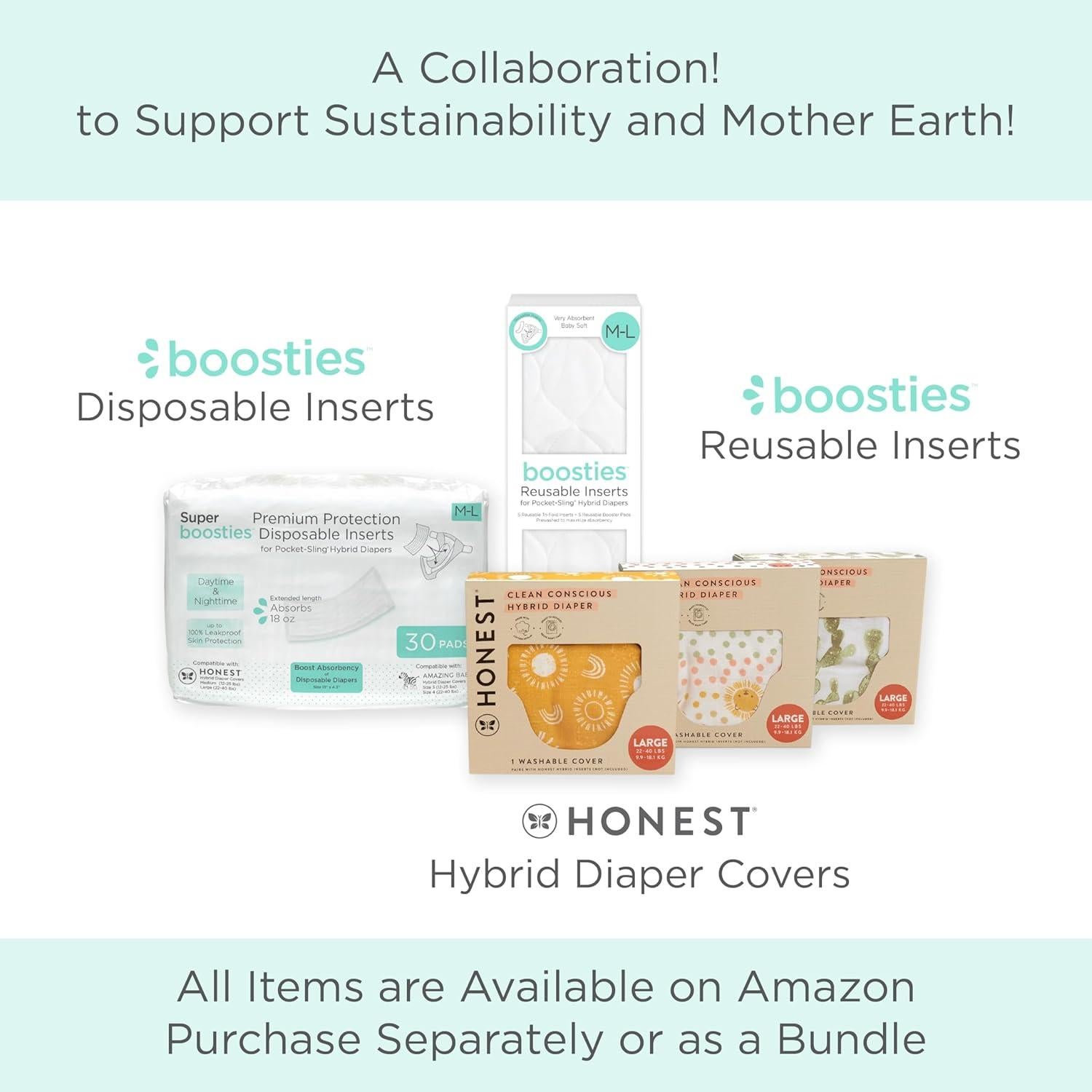 Cubiertas de Pañales de Tela Híbridos Honest Grande 10-18 kg