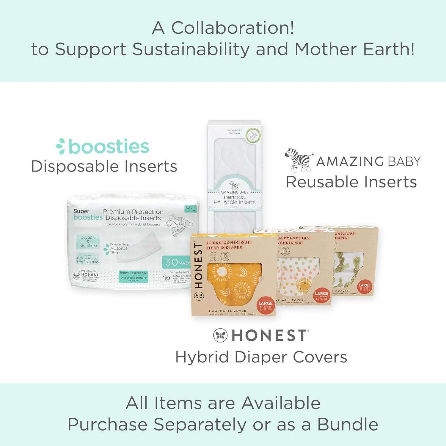 Cubiertas de Pañales de Tela Híbridos Honest Grande 10-18 kg