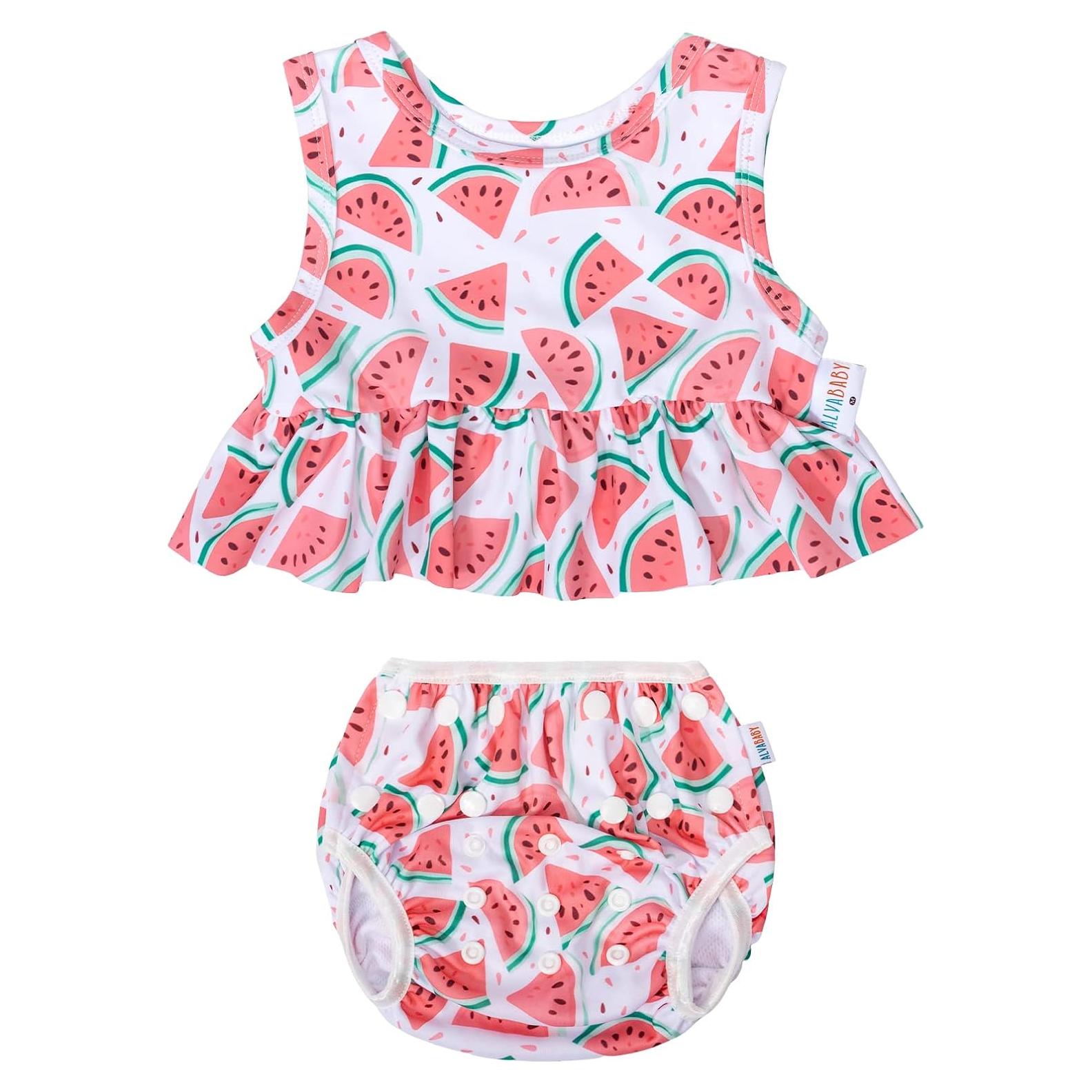 ALVA Traje de Baño para Niña 0-1T, Bikini Reutilizable UPF 50+