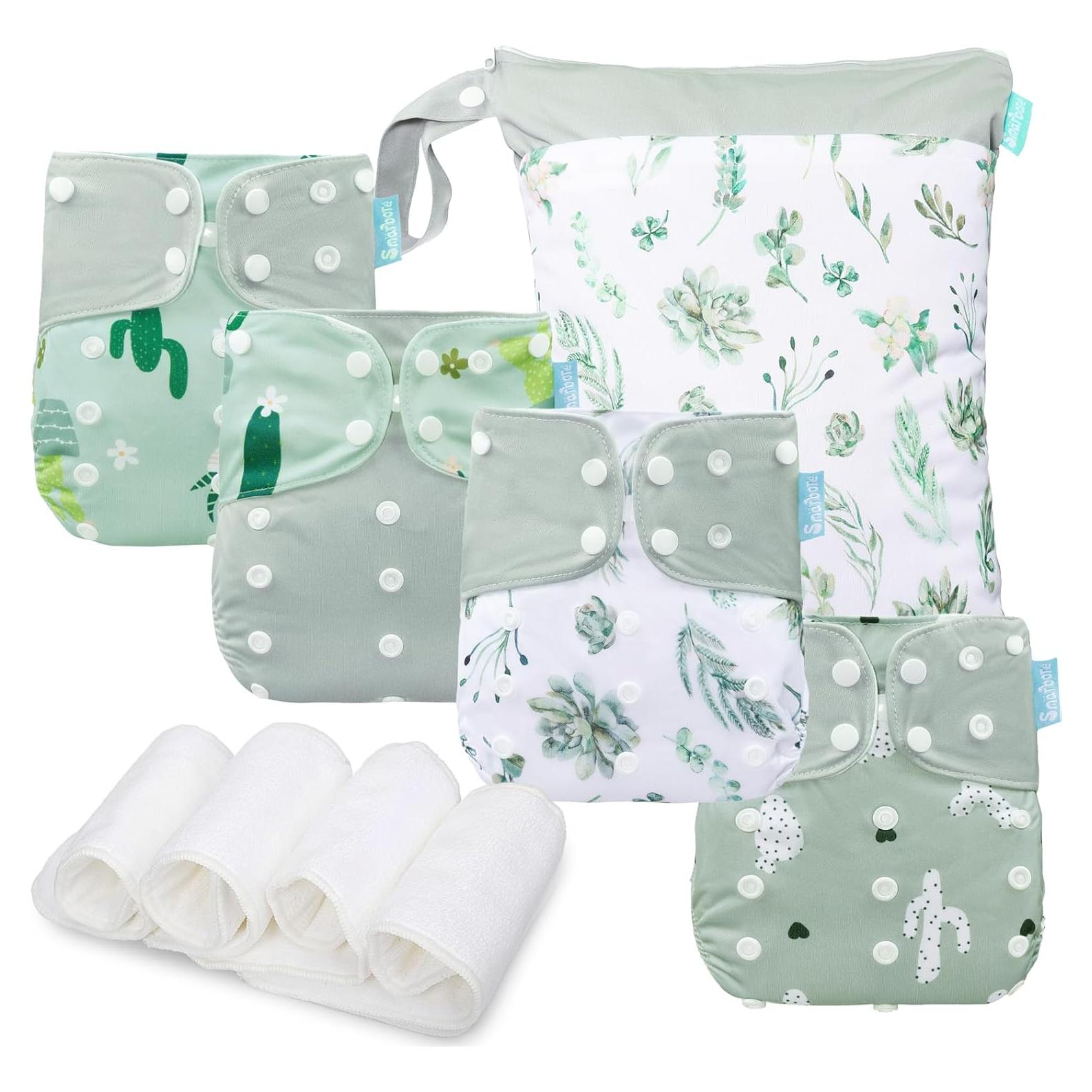 Juego de Pañales de Tela Reutilizables Smarbore - 4 Pzas 2.7-15 kg