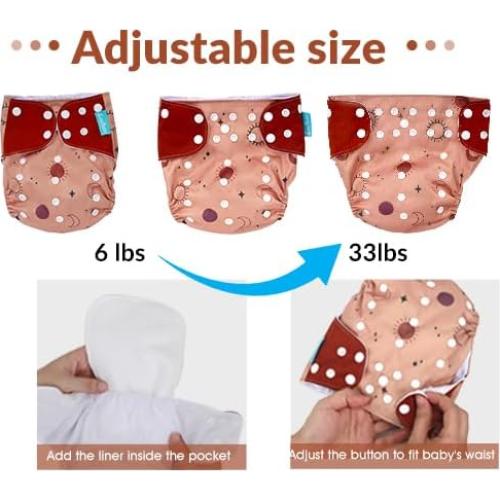 Juego de Pañales de Tela Reutilizables Smarbore - 4 Pzas 2.7-15 kg