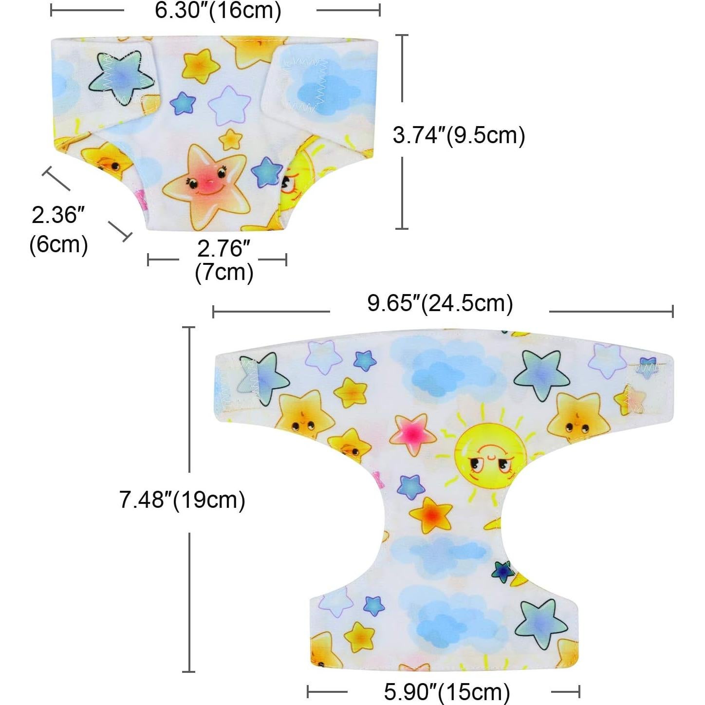 Pañales para Muñecas de Bebé ZITA ELEMENT 10 Pcs 14-16 Pulgadas