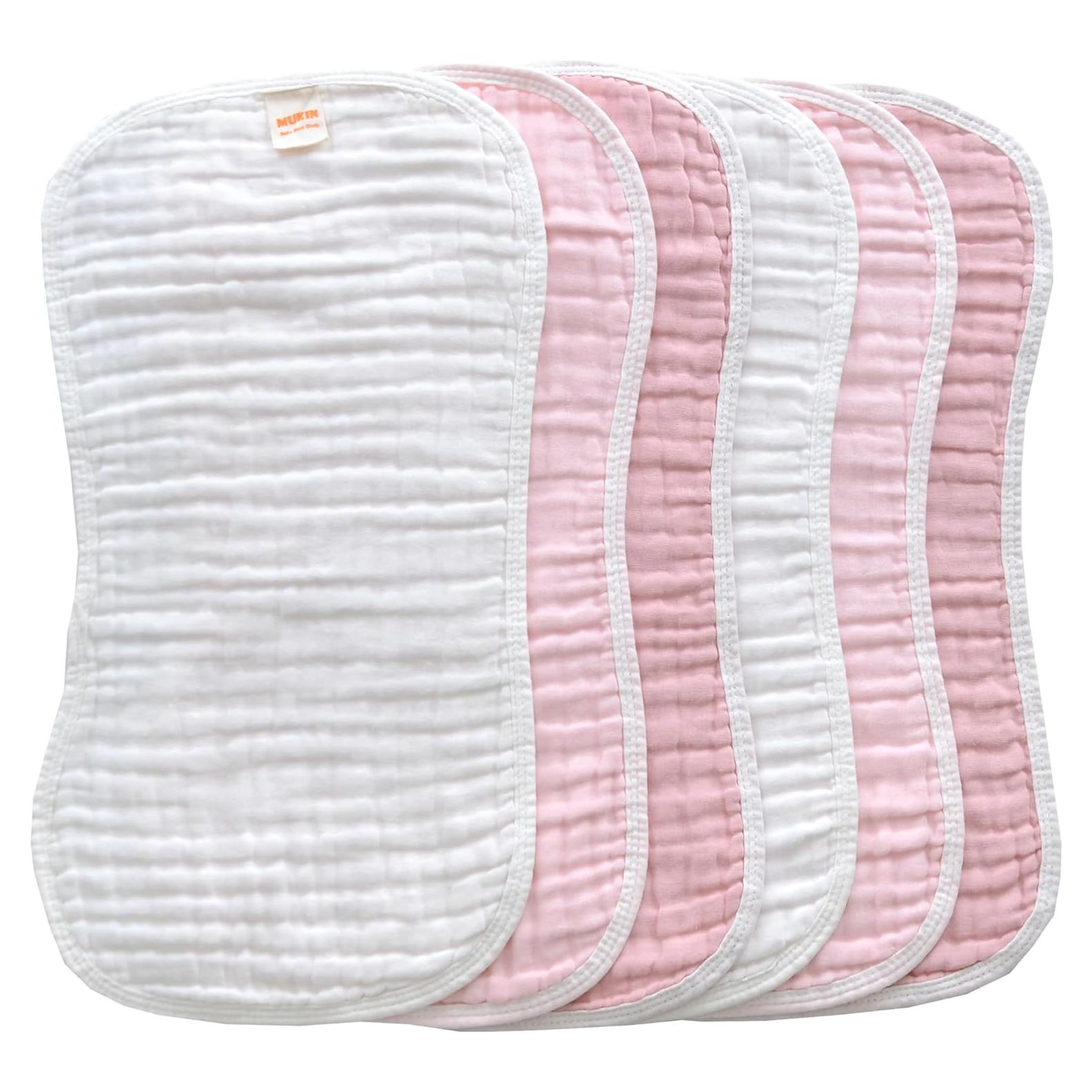 Paños de Eructo MUKIN para Bebés 6 Piezas Ultra Suaves 50x25 cm