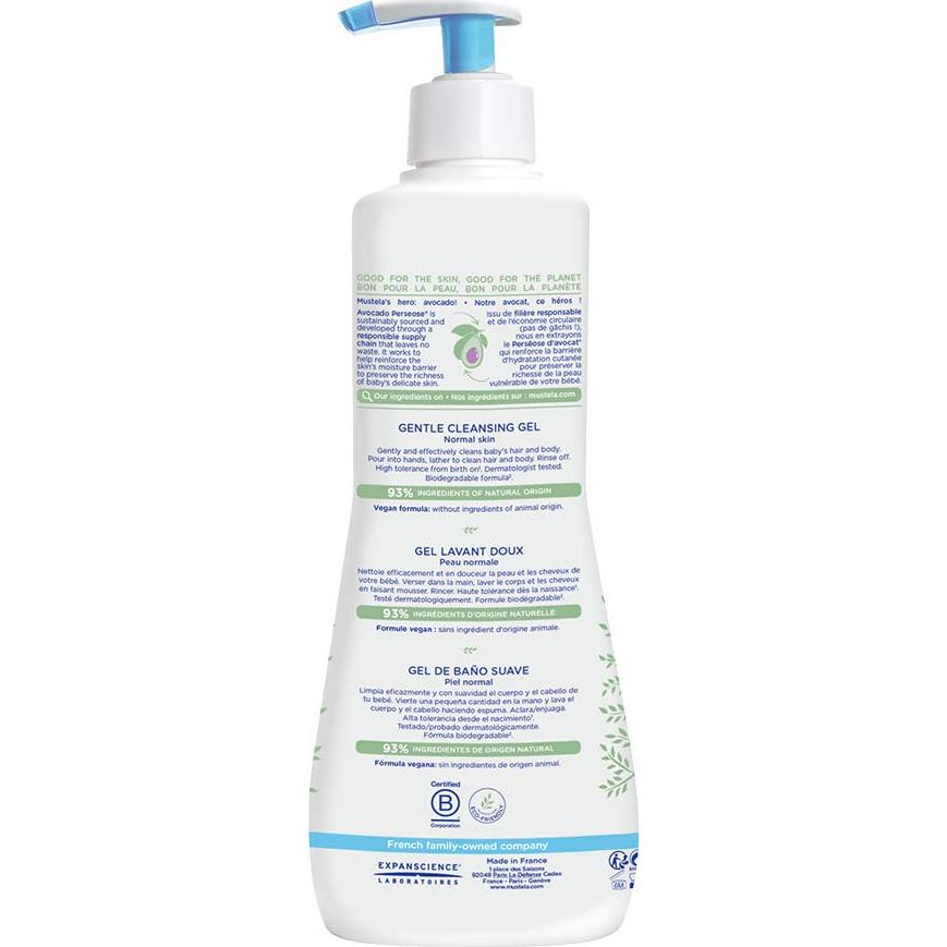 Gel de Limpieza Suave Mustela 750 ml - Jabón Cabello y Cuerpo
