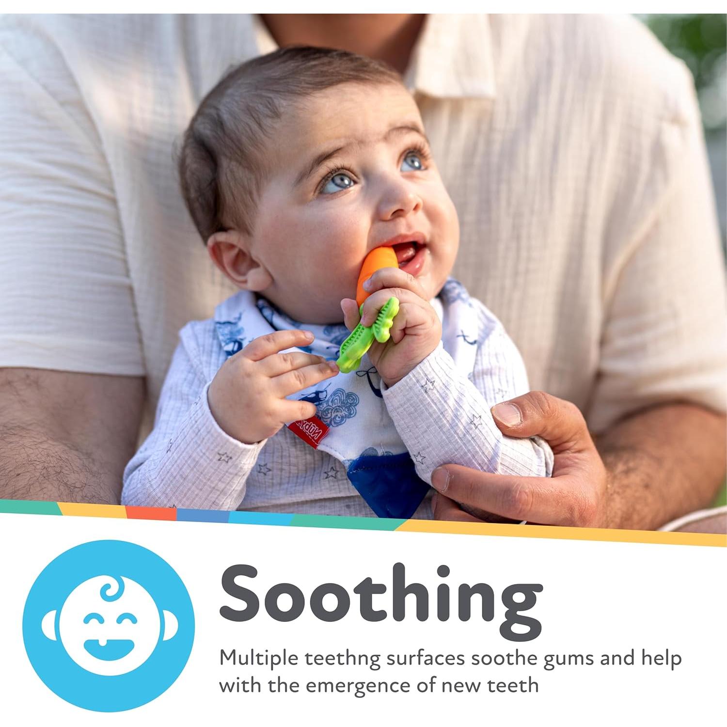 Nuby NanaNubs Cepillo Masajeador y Mordedor para Bebés 3+ Meses