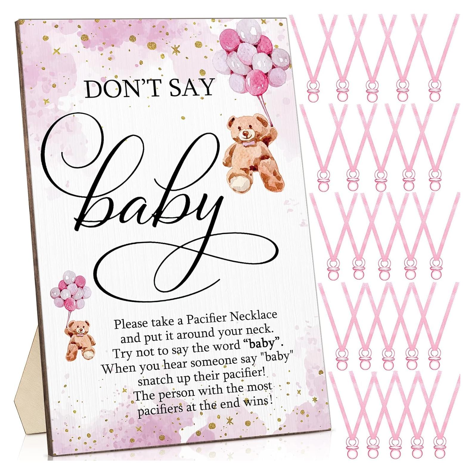 Juego de Baby Shower Wesiti 51 Piezas Rosa con Chupetes