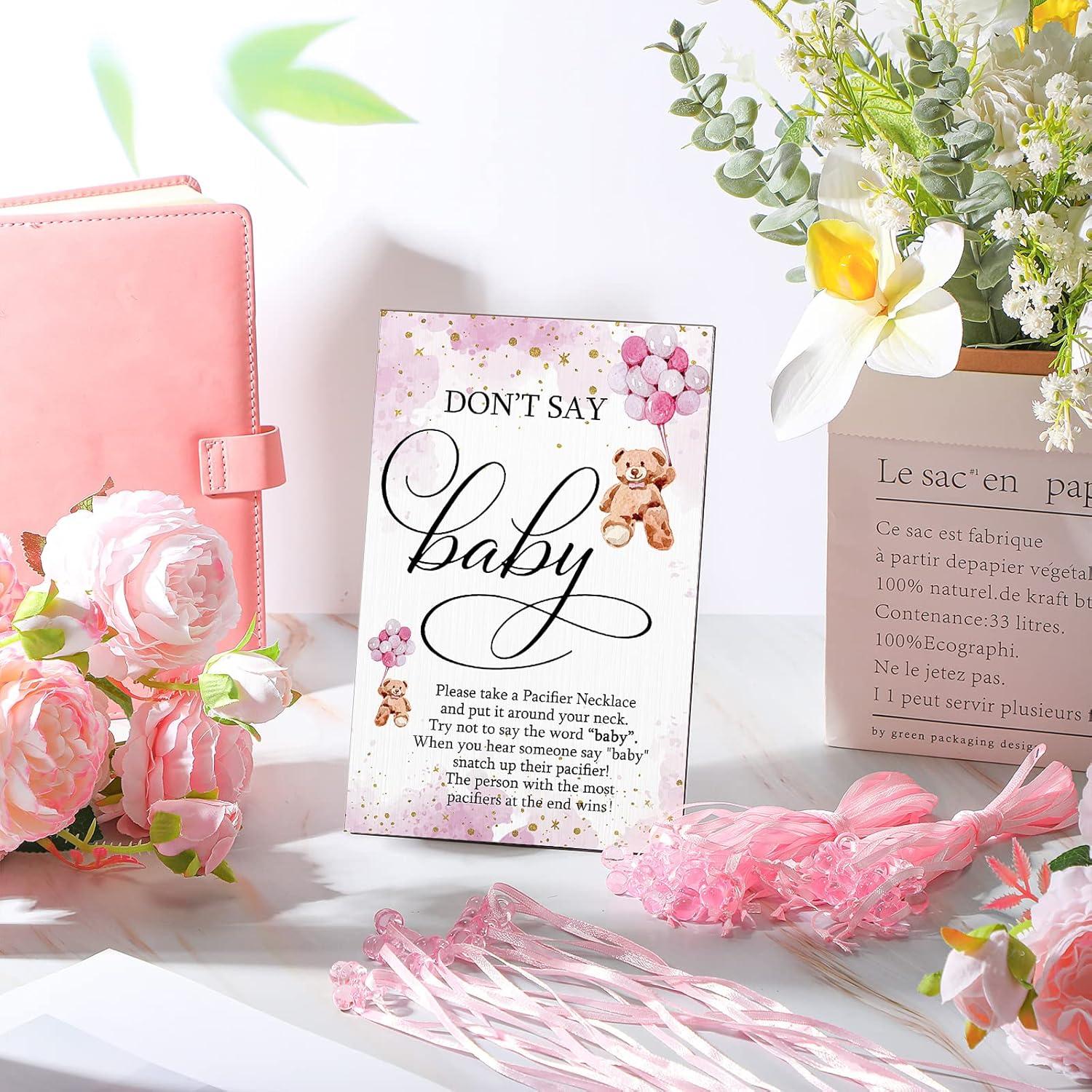 Juego de Baby Shower Wesiti 51 Piezas Rosa con Chupetes