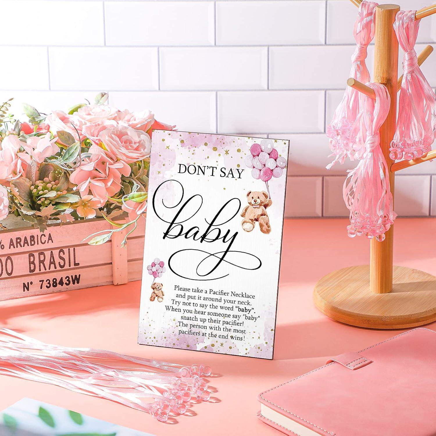 Juego de Baby Shower Wesiti 51 Piezas Rosa con Chupetes