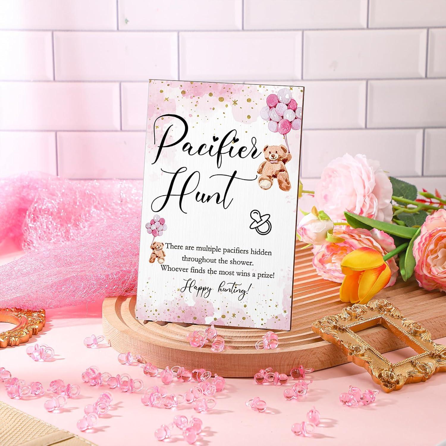 Juego de Búsqueda de Chupetes Roowest 51 Pcs Oso Rosa