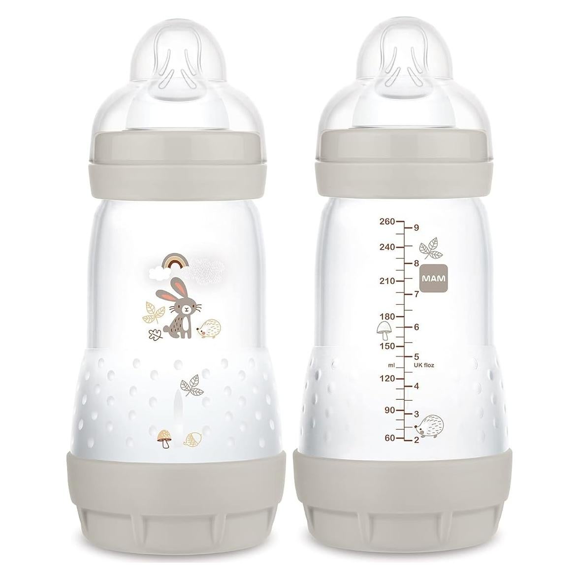 Biberón Anti-Cólico MAM 266 ml, Tetina Silicona, Autoesterilizable