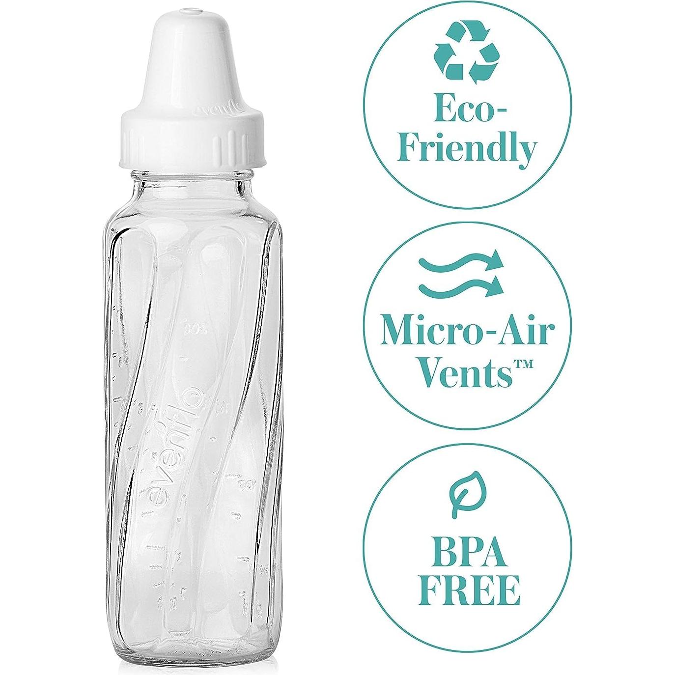 Botella de vidrio Evenflo Feeding 240 ml, paquete de 6 unidades