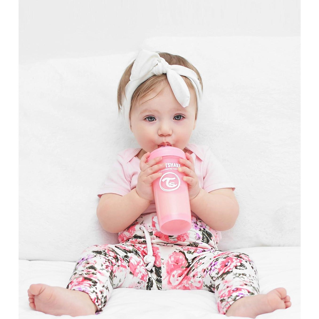 Botella Anticólicos Twistshake 260ml Rosa con Contenedor