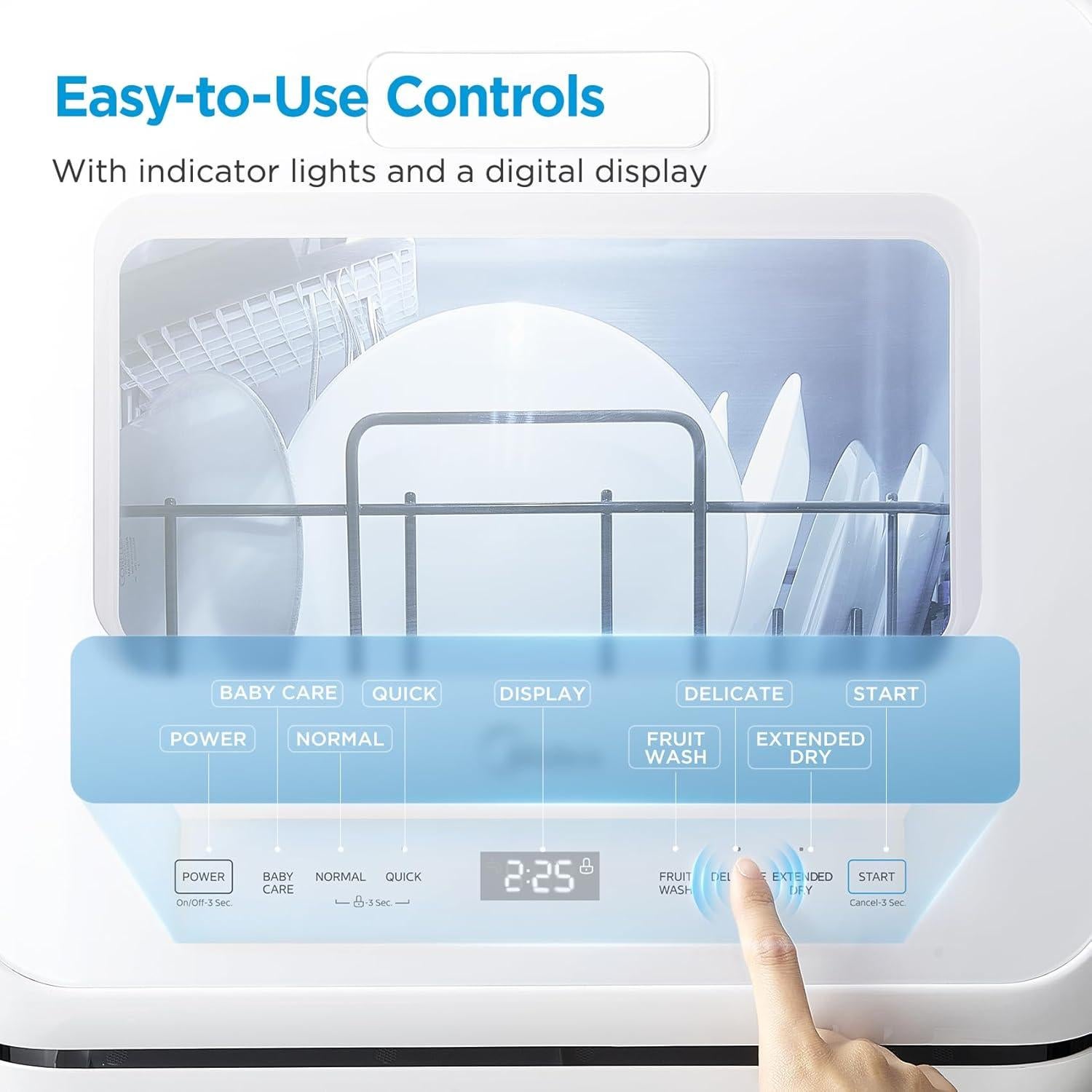 Lavavajillas Portátil Midea MDC17P4CWW 5L Cuidado Bebé